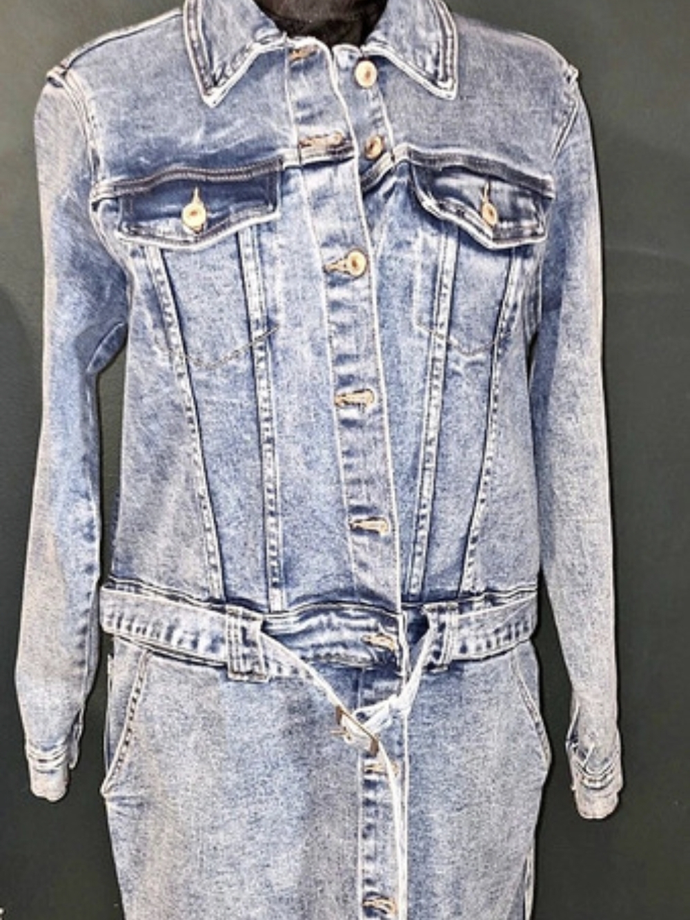 Sweet Look Denim Dress / Long Jean Jacket – Size Large